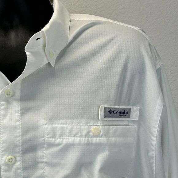 Columbia PFG Furnace Creek Resort Button Up Shirt Mens Large Death Valley White - Picture 8 of 13